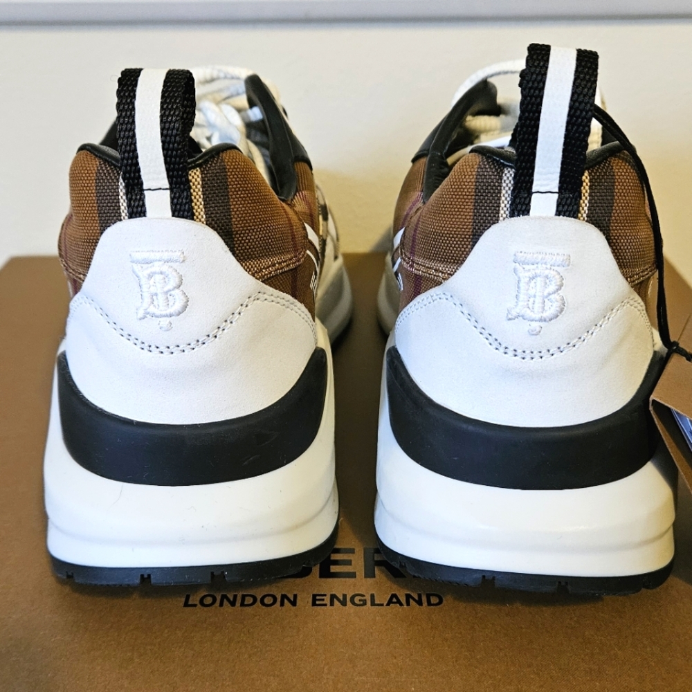 Burberry Mens Sean Vintage Check Canvas Fashion Sneakers Size 41/ 8 US - Picture 10 of 16